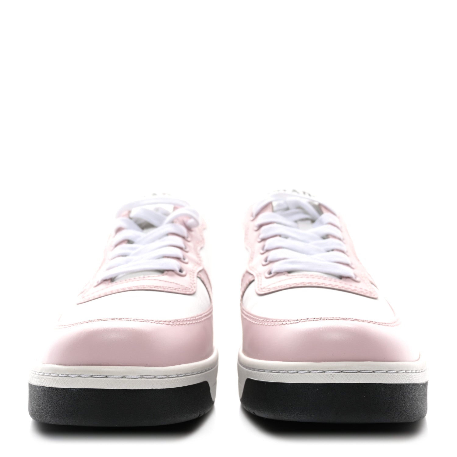 Prada Vitello Sport Spazzolato Rois Rubber Triangle Logo Perforated Womens District Low Top 30mm Sneakers 38.5 White Alabastro 2 of 9