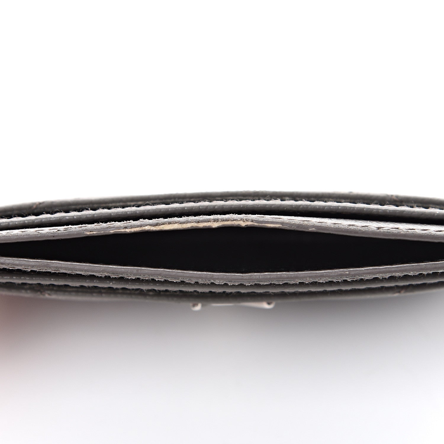 Saint Laurent Grain De Poudre Matelasse Chevron Monogram Card Case Coal 7 of 12