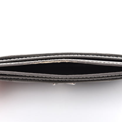 Saint Laurent Grain De Poudre Matelasse Chevron Monogram Card Case Coal 7 of 12