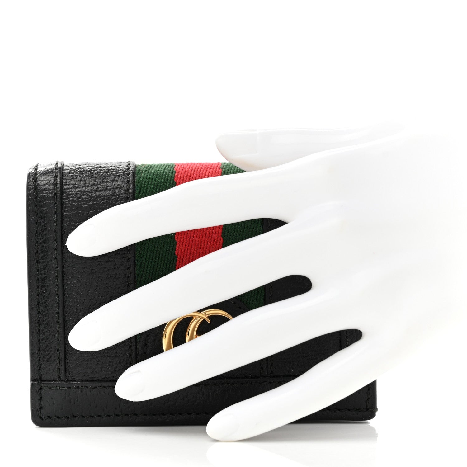 Gucci Calfskin Web Ophidia Card Case Black 2 of 9