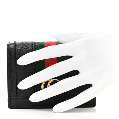 Gucci Calfskin Web Ophidia Card Case Black 2 of 9