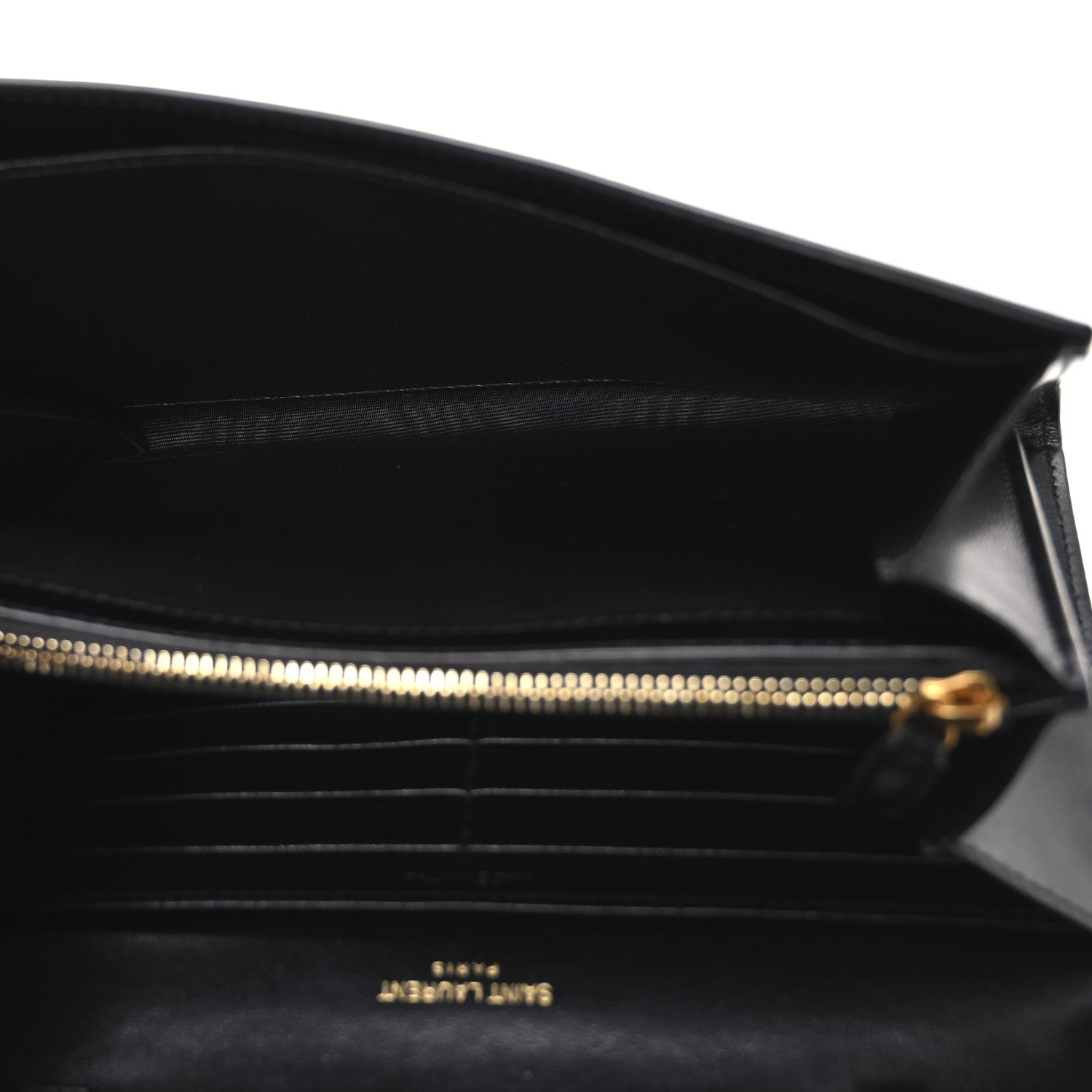 Saint Laurent Glossy Calfskin Monogram Chain Wallet Black 5 of 10