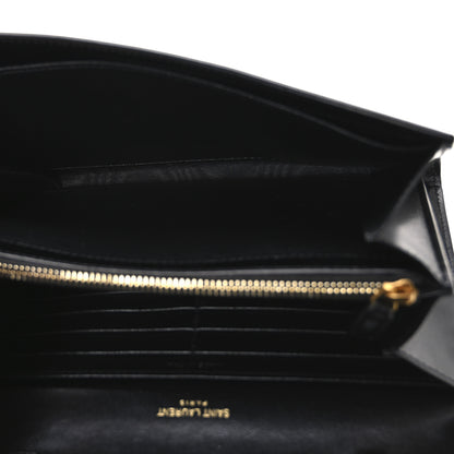 Saint Laurent Glossy Calfskin Monogram Chain Wallet Black 5 of 10