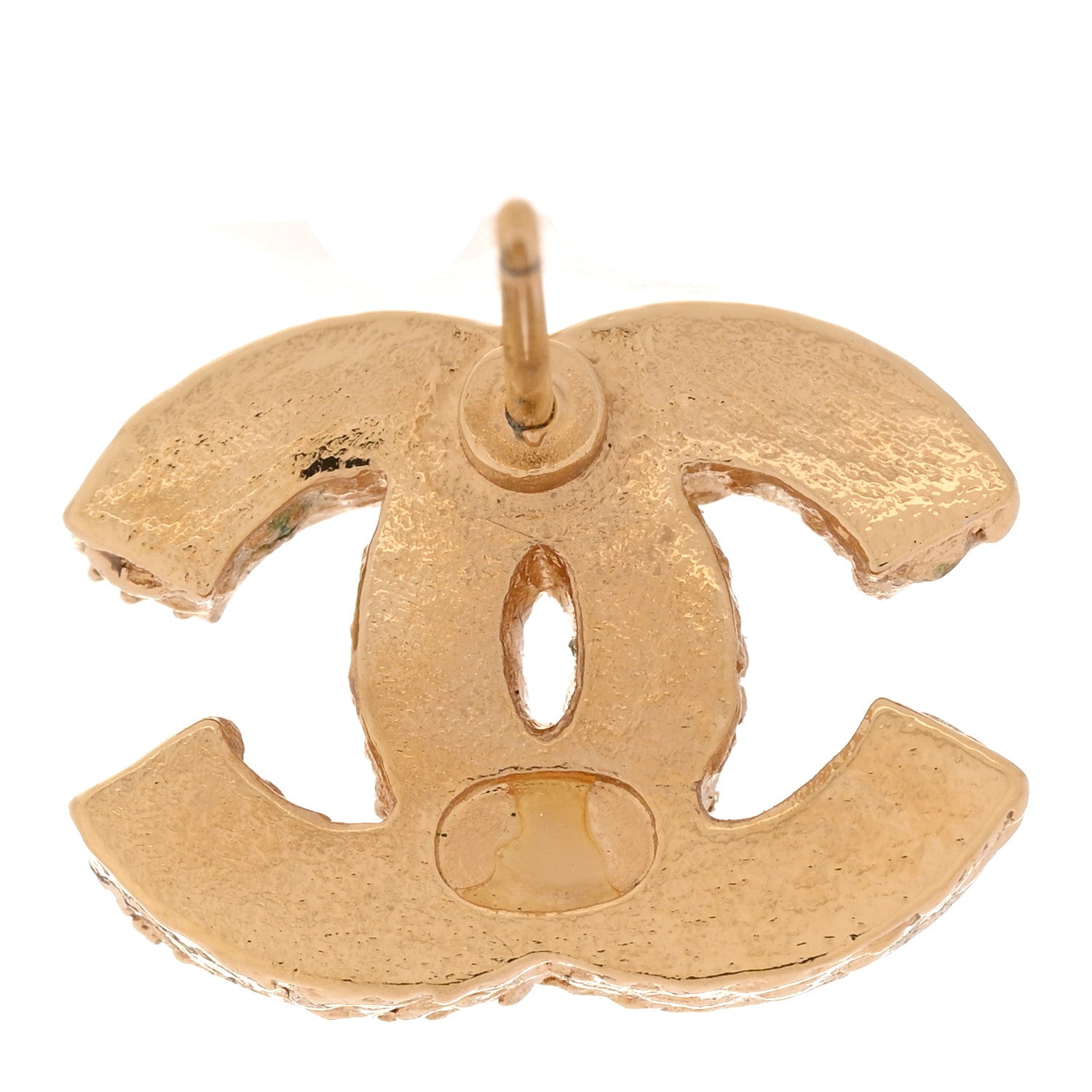 Chanel Metal Enamel CC Earrings Black Gold 5 of 6