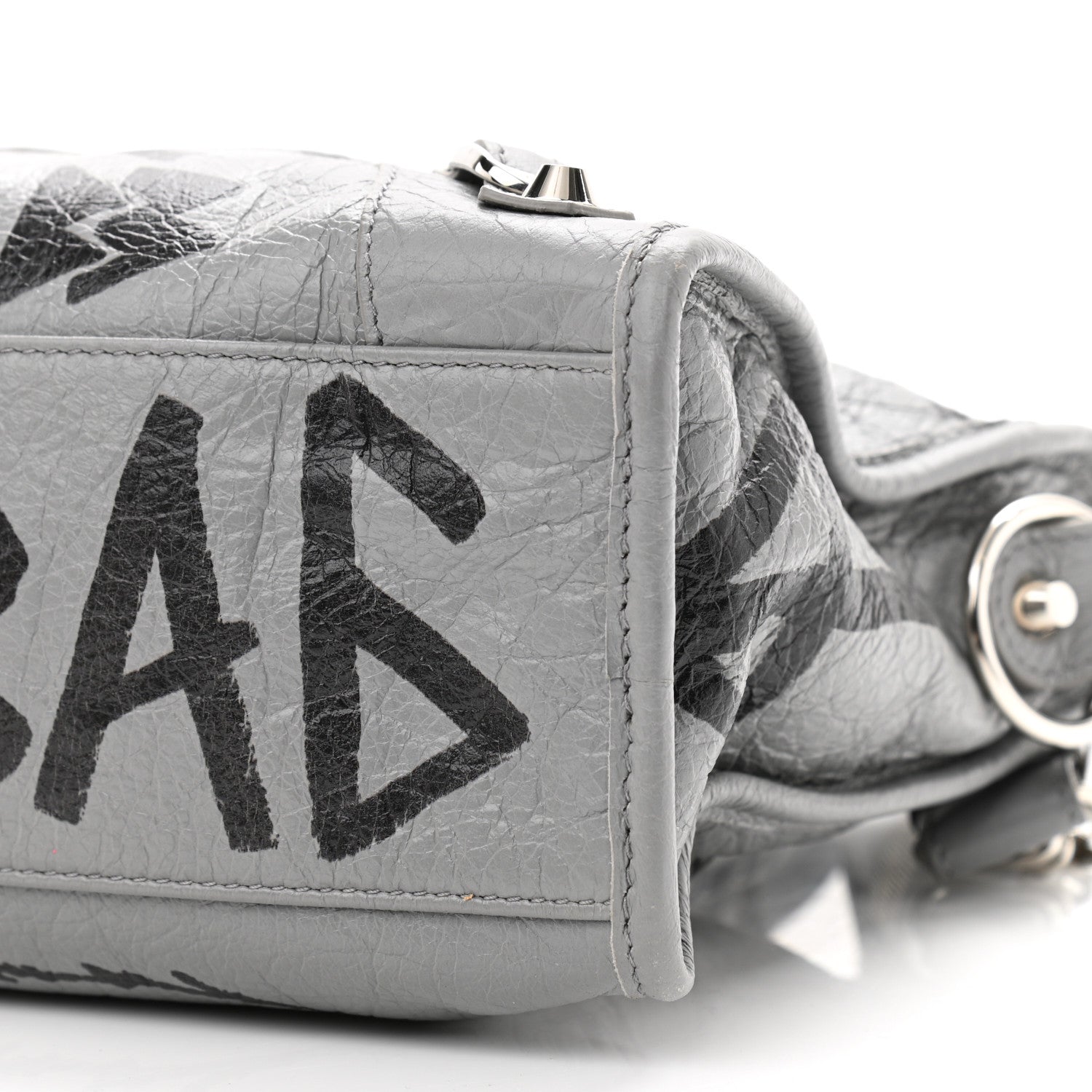 Balenciaga Agneau Arena Graffiti All Over Classic Silver Hardware S City Balenciaga Grey Black 10 of 10
