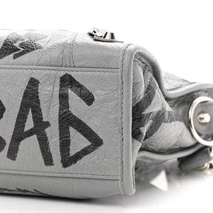 Balenciaga Agneau Arena Graffiti All Over Classic Silver Hardware S City Balenciaga Grey Black 10 of 10