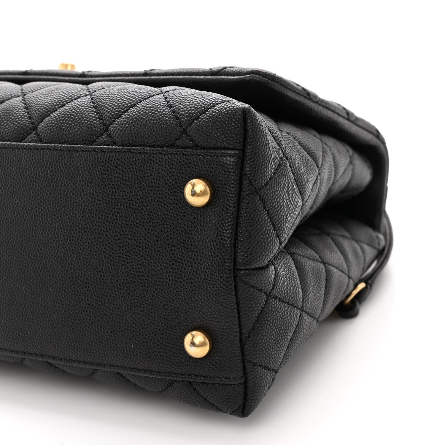 Chanel Caviar Lizard Embossed Quilted Small Coco Handle Flap Black 9 of 9