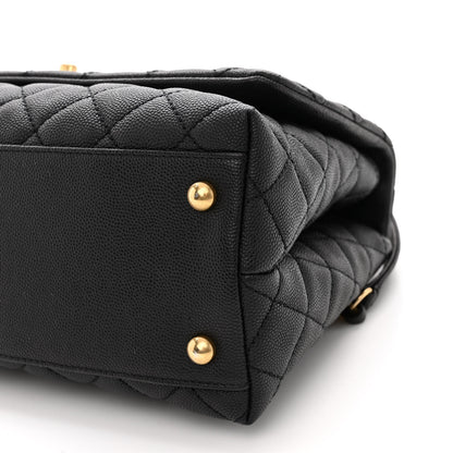 Chanel Caviar Lizard Embossed Quilted Small Coco Handle Flap Black 9 of 9