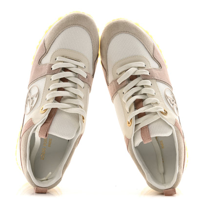 Louis Vuitton Suede Mesh Run Away Sneakers 35.5 White Grey 2 of 11