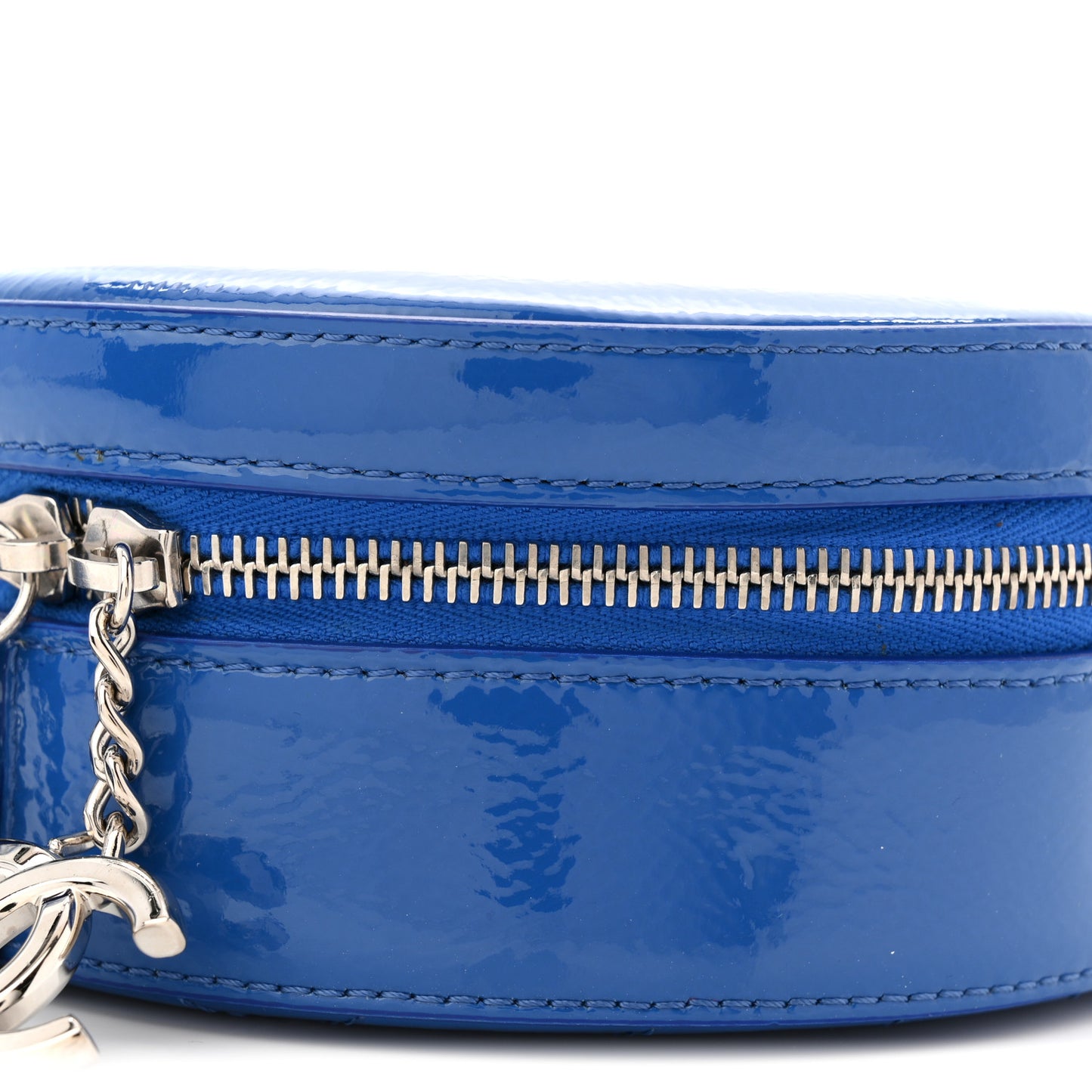 Patent Round As Earth Evening Bag Blue