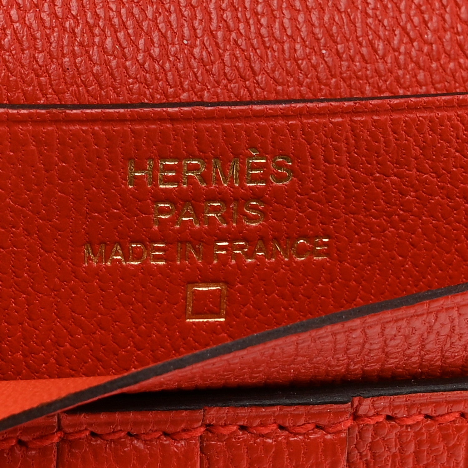 Hermes Shiny Alligator Bearn Compact Wallet Orange Poppy 6 of 7