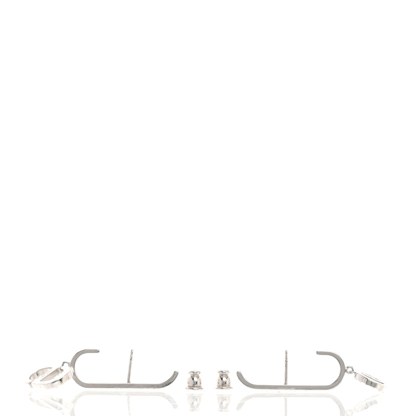 Crystal CD Drop Earrings Silver
