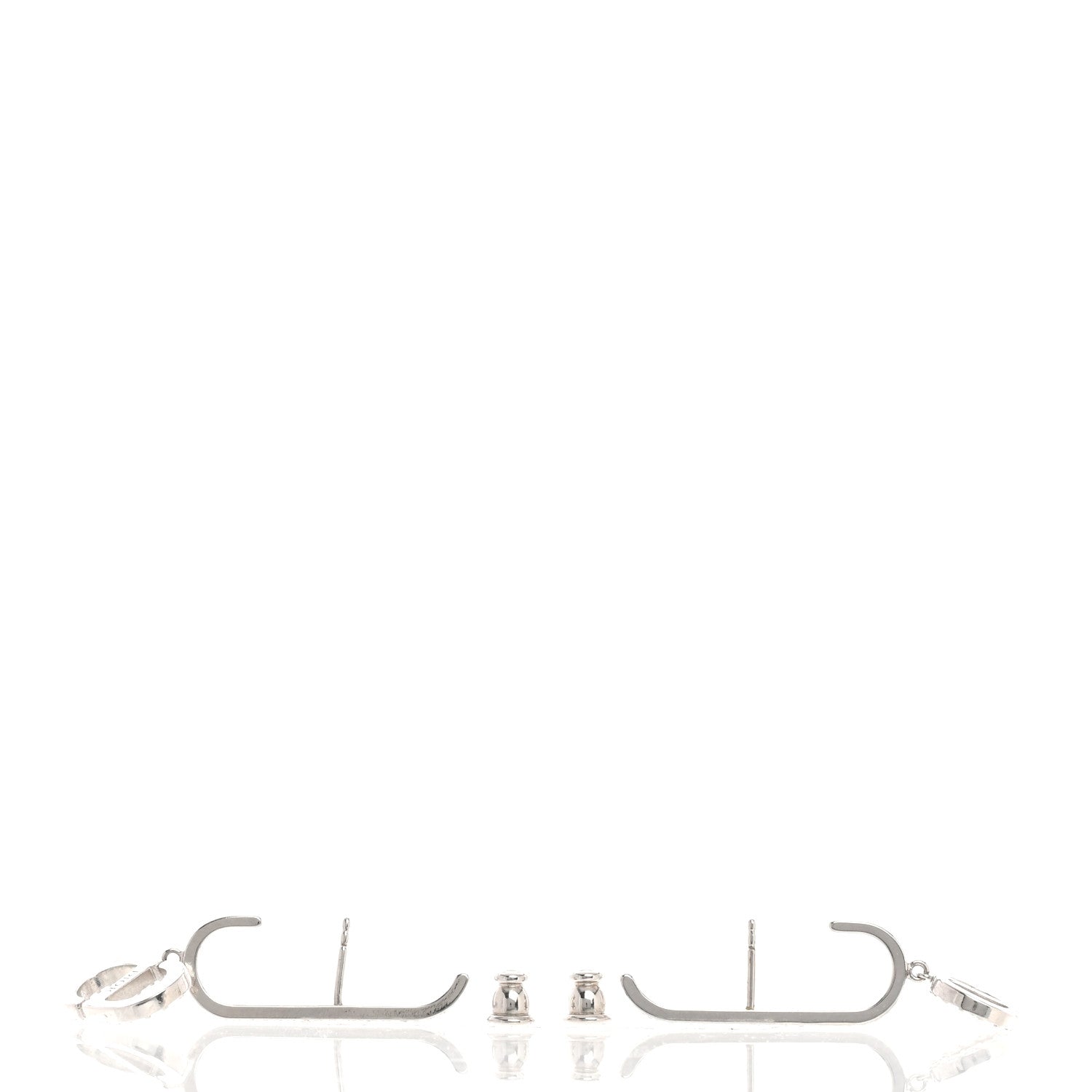 Christian Dior Crystal CD Drop Earrings Silver 3 of 4
