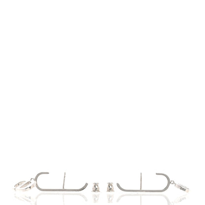Christian Dior Crystal CD Drop Earrings Silver 3 of 4