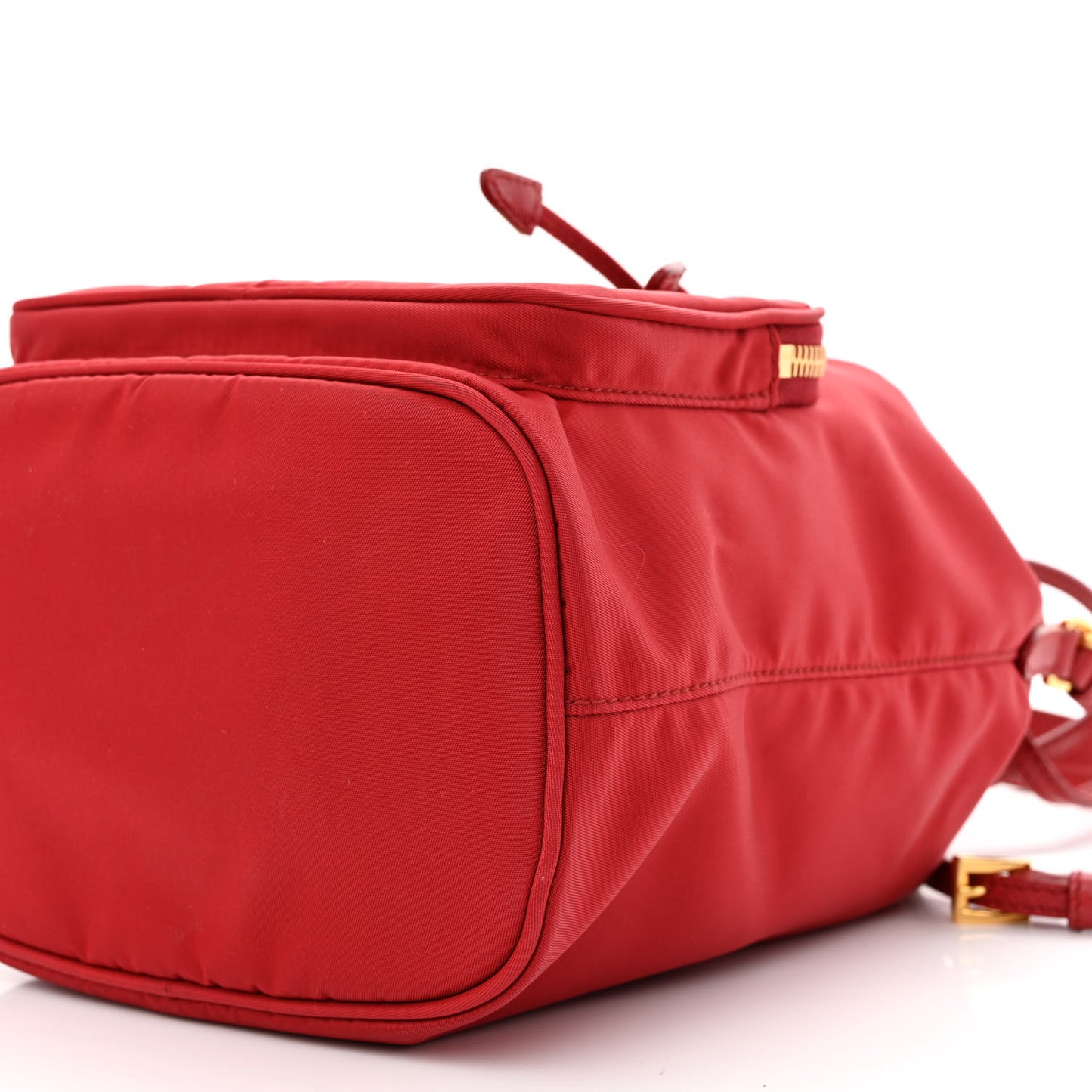 Nylon Vela Saffiano Mini Bucket Crossbody Bag Fuoco