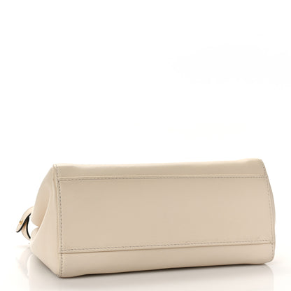Fendi Vitello Seta Snakeskin Shiny Nappa Monster Eyes Mini Peekaboo Iconic Satchel White Black 5 of 9