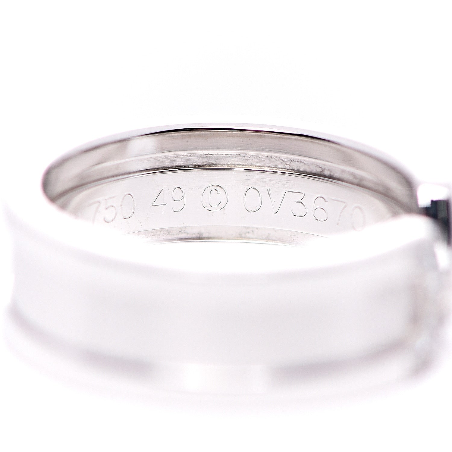Cartier 18K White Gold Diamond 6.5mm Logo De Ring 49 4.75 5 of 6