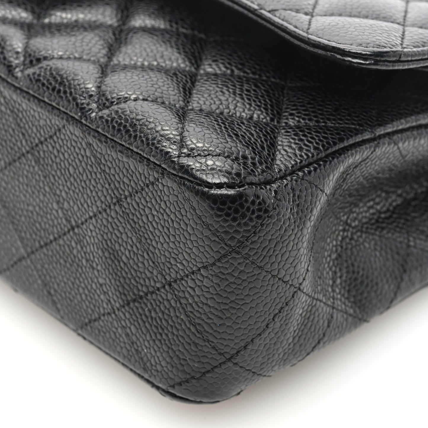 Caviar Quilted Medium Double Flap Black