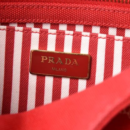 Prada Canapa Small Logo Tote Rosso Talco 8 of 9