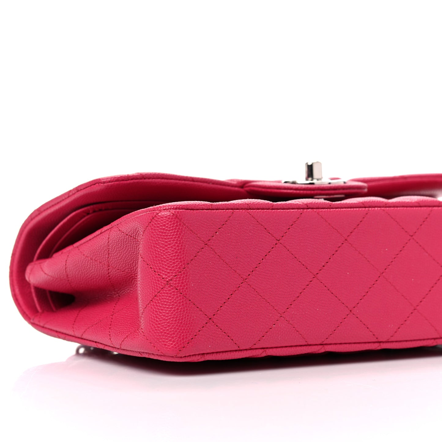 Caviar Quilted Small Double Flap Dark Pink