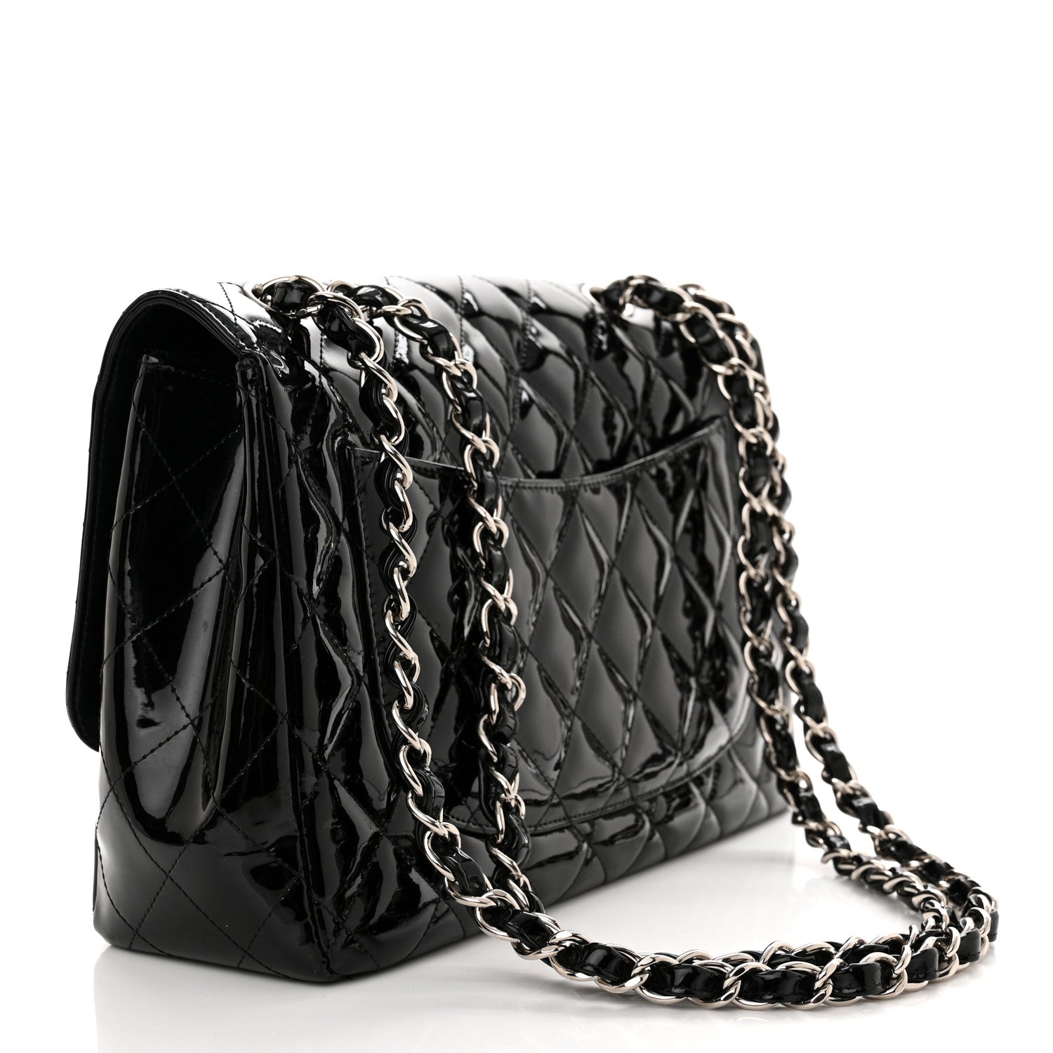 Chanel Patent Quilted Jumbo Single Flap Black 3 of 12
