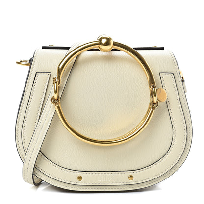 Chloe Calfskin Suede Small Nile Bracelet Bag Off White 1 of 9