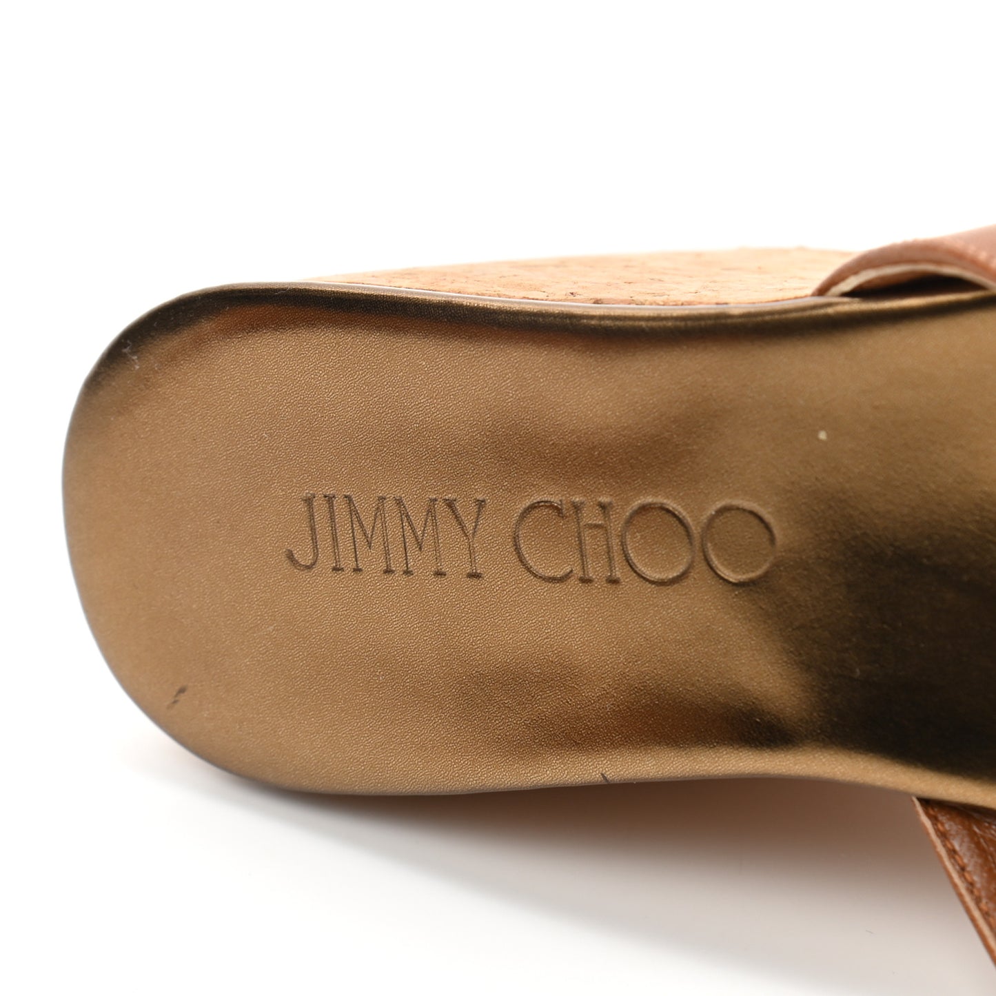 Calfskin Prima Cork Wedge Sandals 35 Canyon
