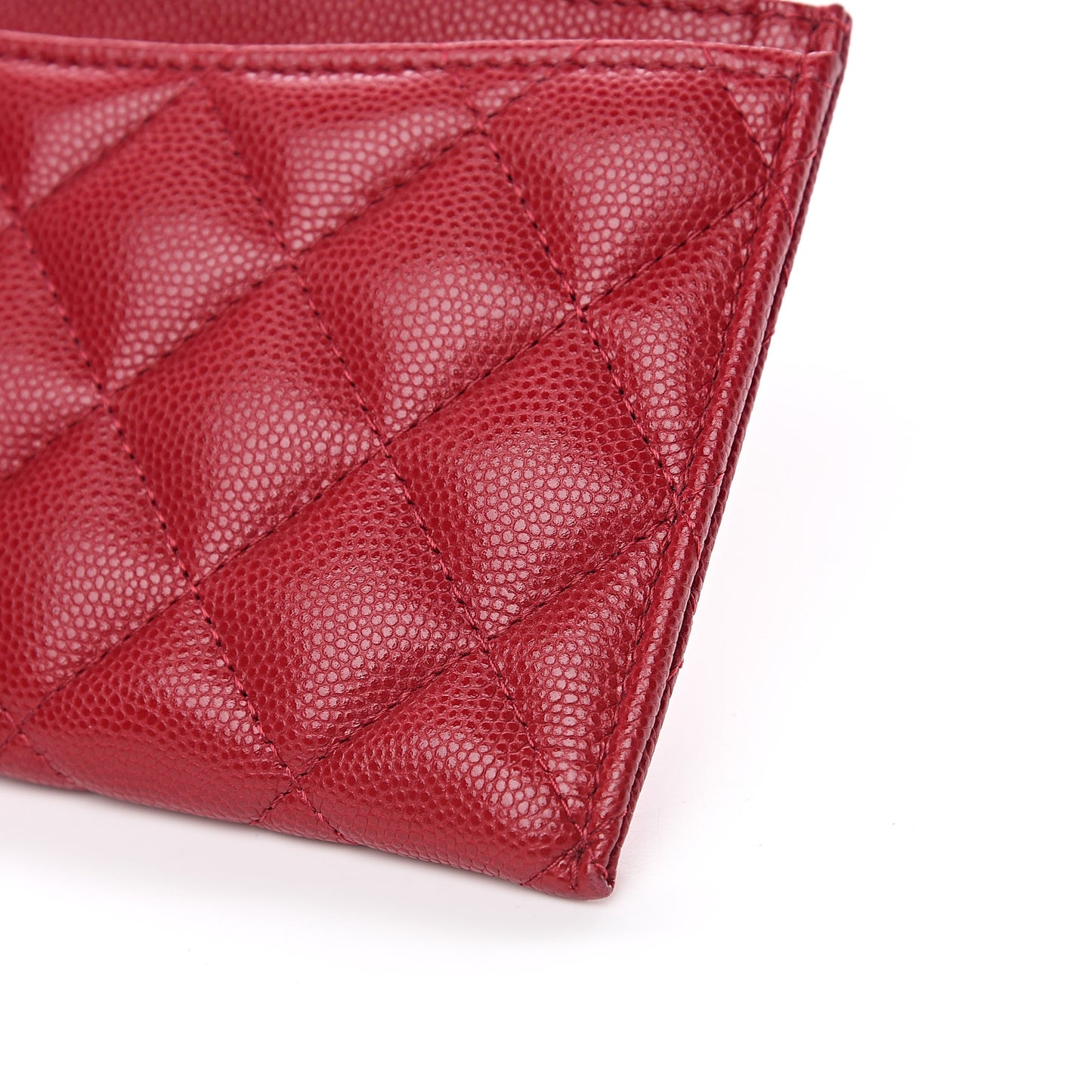 Caviar Quilted Classic Zip Pouch Red