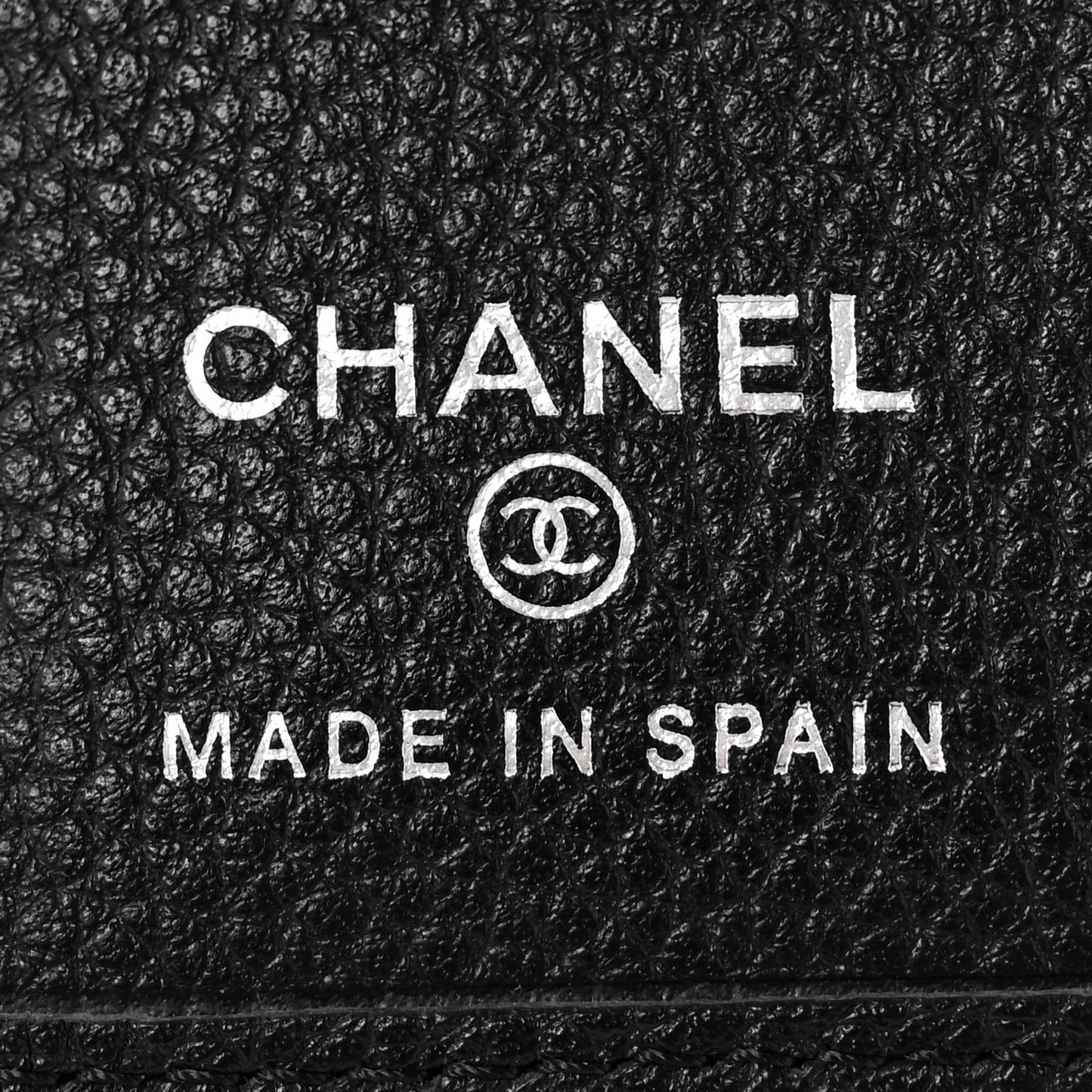 Grained Calfskin Brilliant Card Holder Black