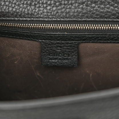 Gucci Calfskin Studded Medium Miss Bamboo Shoulder Bag Black 6 of 13