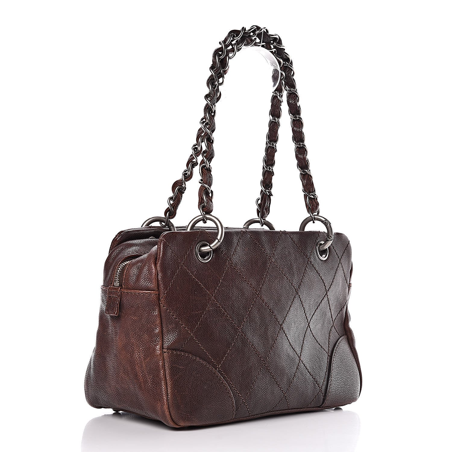 Chanel Distressed Caviar Outdoor Ligne Tote Brown 3 of 17