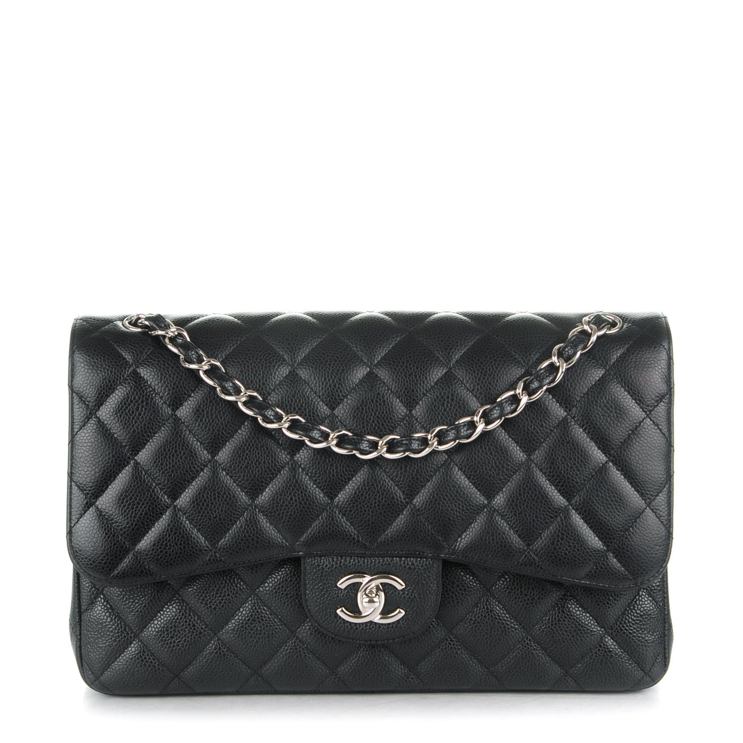 Chanel Caviar Quilted Jumbo Double Flap Black 1 of 8