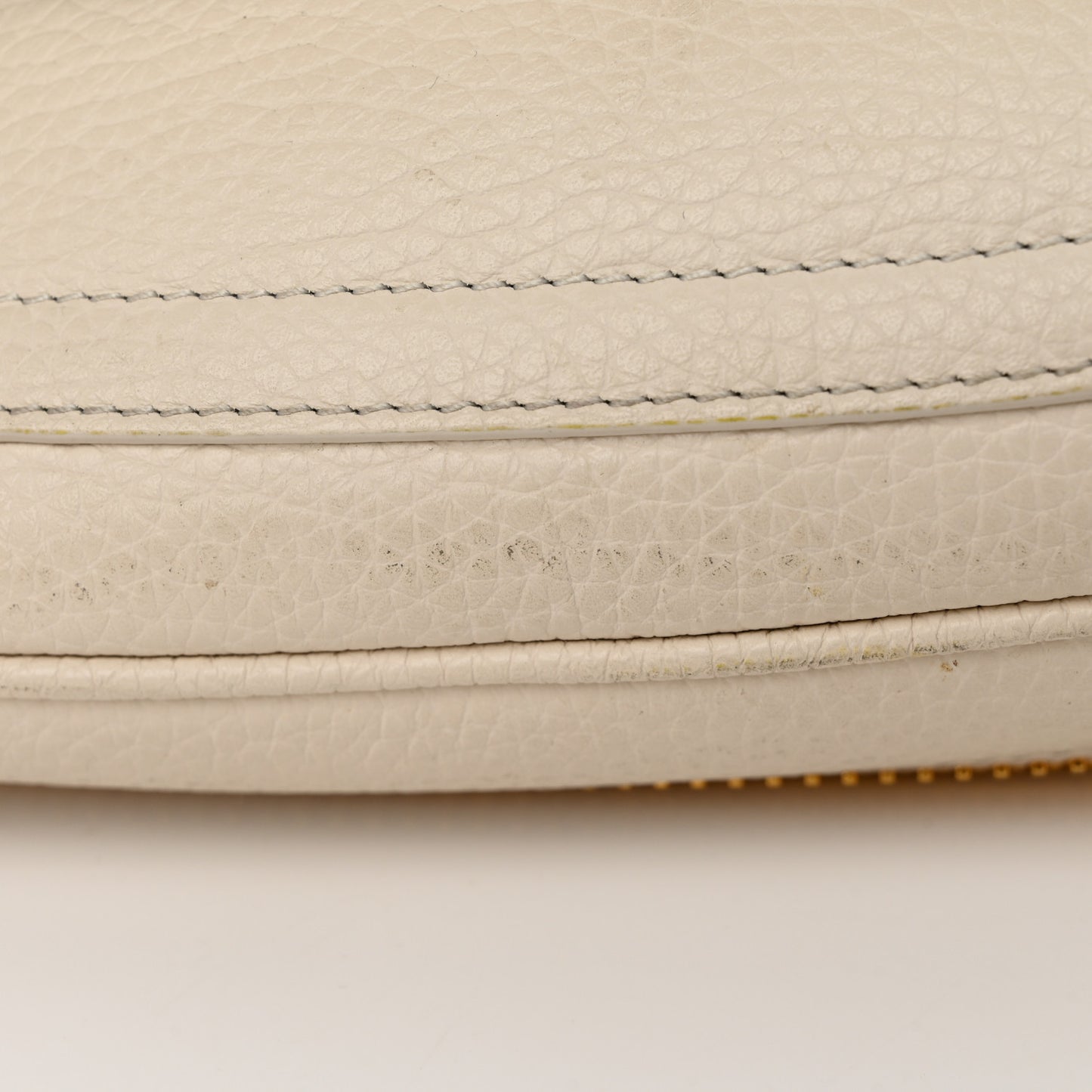 Grained Calfskin Medium Double Strap Jennifer Crossbody Chalk