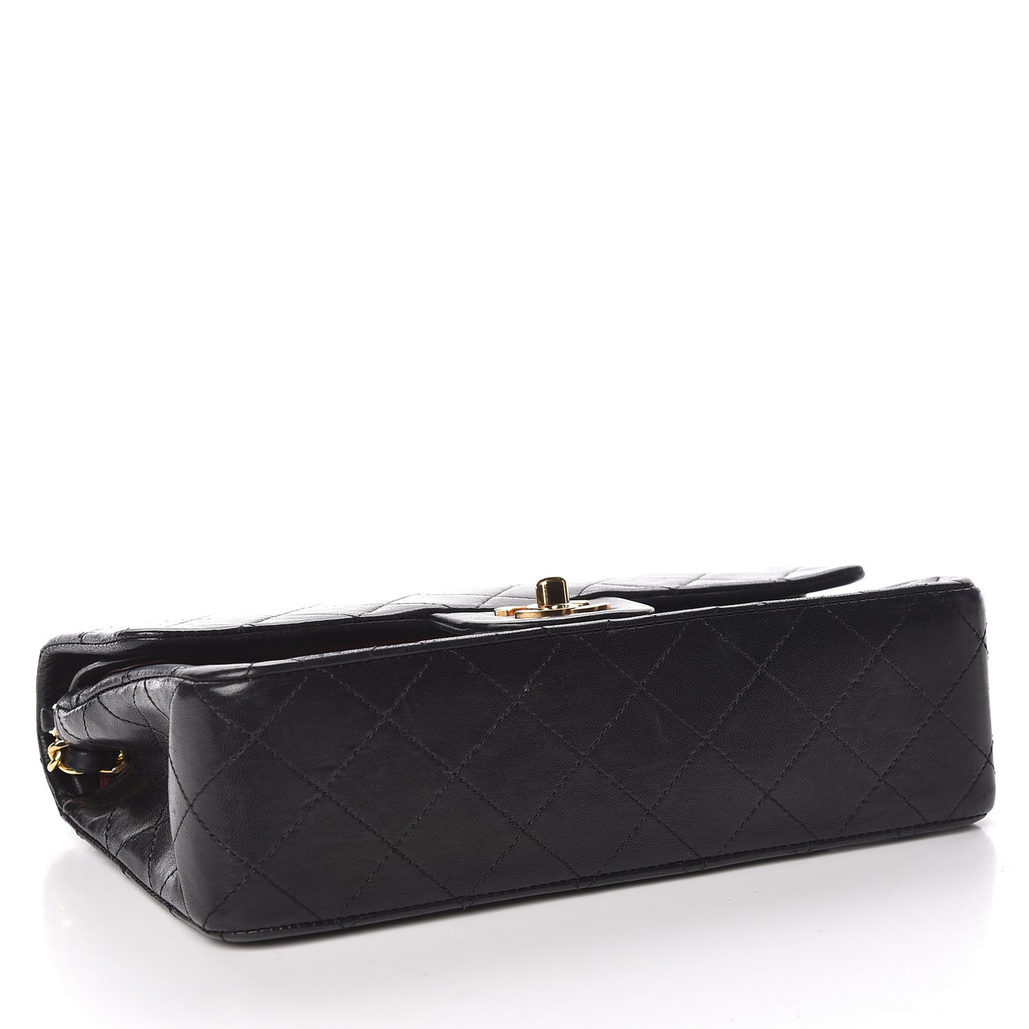 Lambskin Quilted Small Double Flap Black