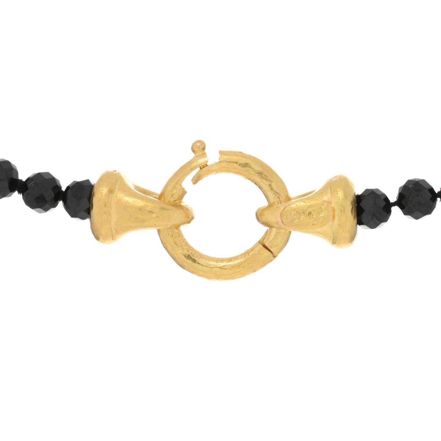 19K Yellow Gold Black Spinel Francesca Clasp Necklace