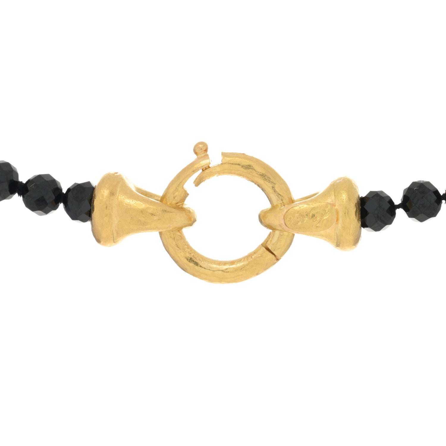 Elizabeth Locke 19K Yellow Gold Black Spinel Francesca Clasp Necklace 3 of 3