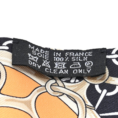 Hermes Silk La Promenade Du Matin Twilly Orange Jaune Black 3 of 3