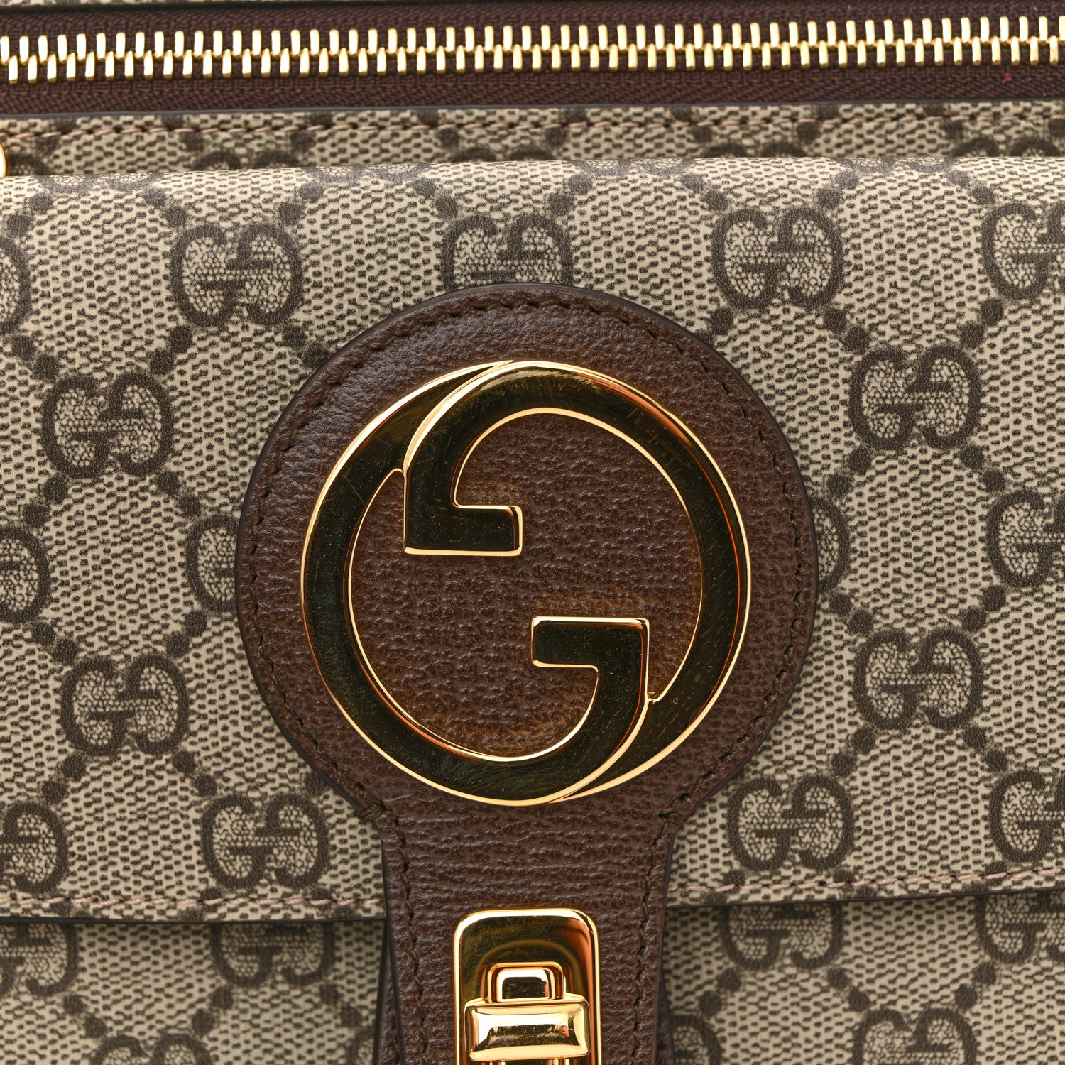 Gucci GG Supreme Monogram Textured Dollar Calfskin Blondie Belt Bag Beige Ebony New Acero 11 of 12
