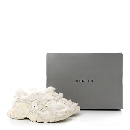 Balenciaga Faux Fur Rubber Mesh Womens Track Sandals 37 Beige 8 of 8