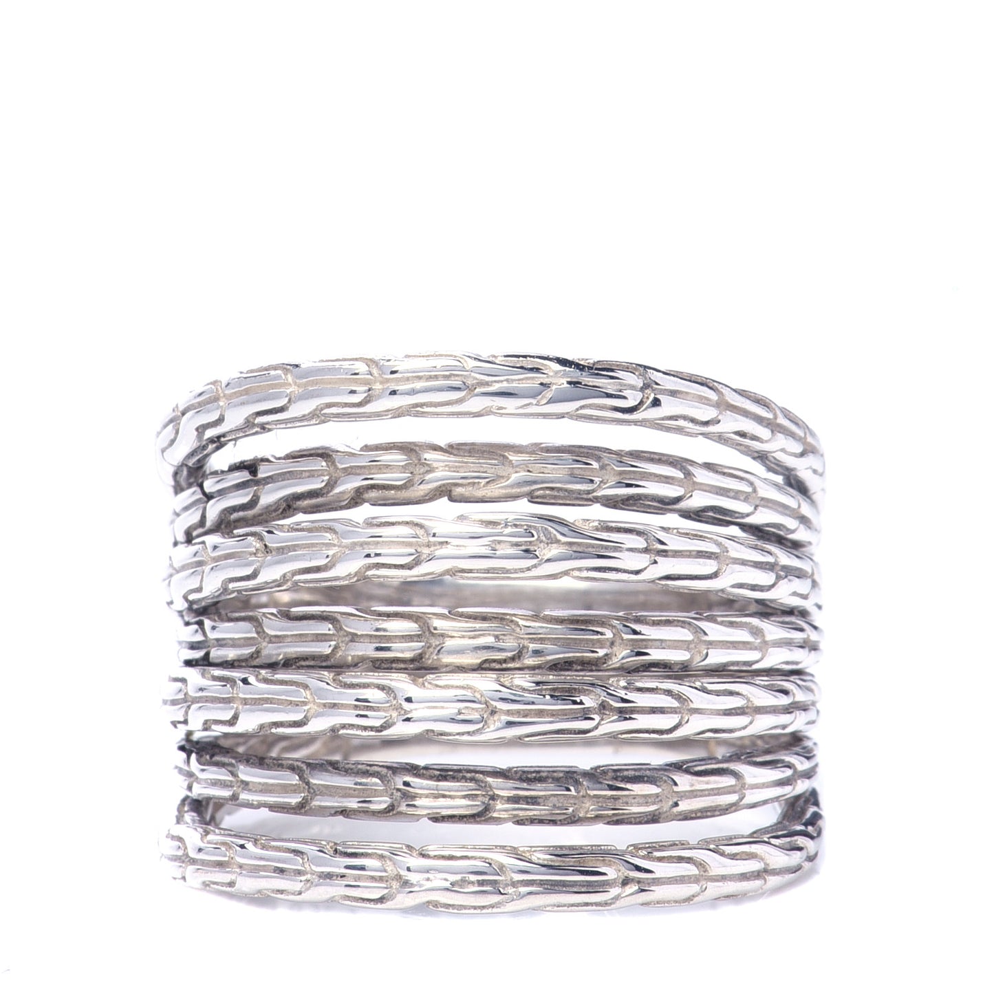 Sterling Silver Classic Chain Multi Row Ring 10