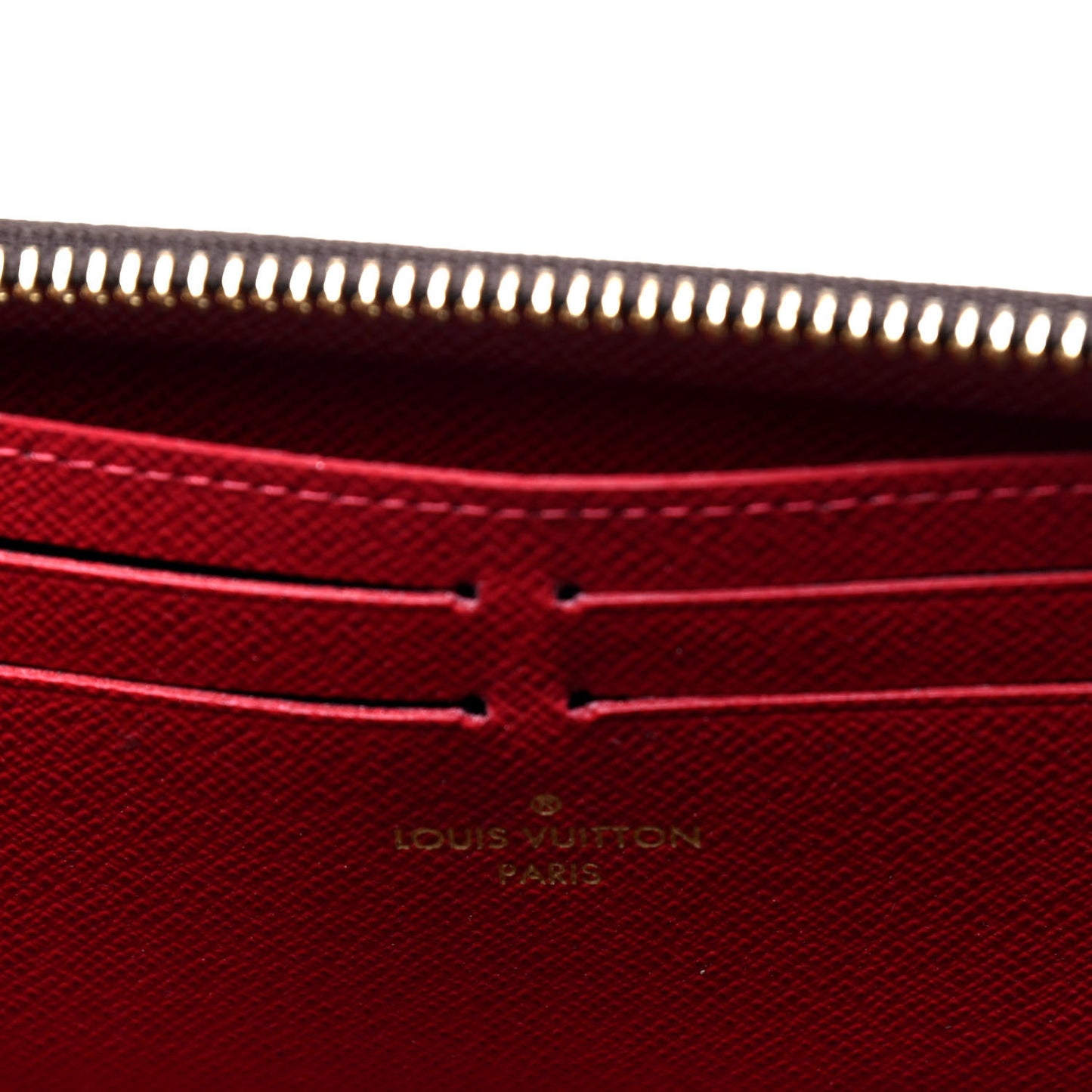 Damier Ebene Clemence Wallet Cherry