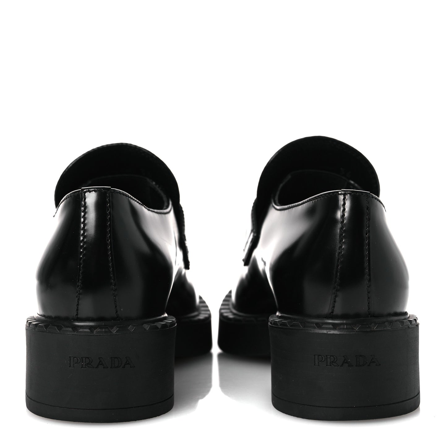 Spazzolato Metal Triangle Logo 50mm Loafers 36 Black