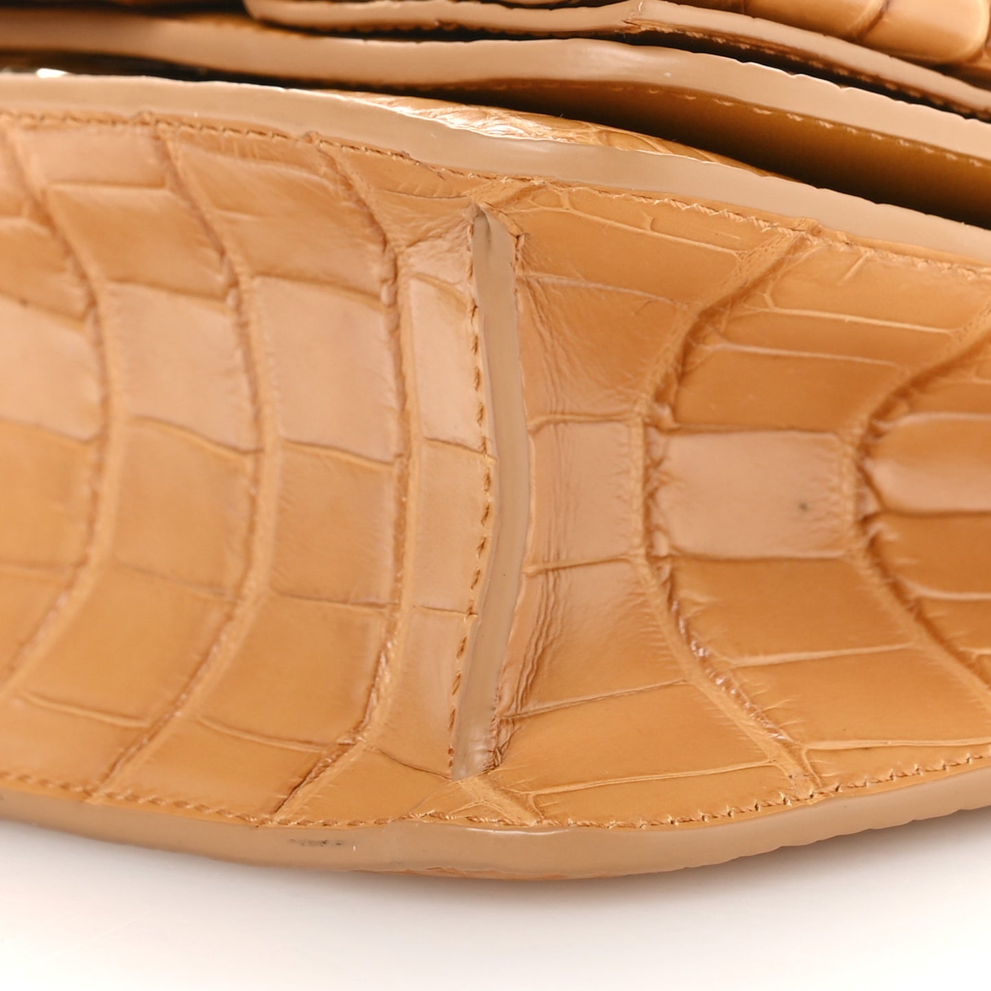 Crocodile Mini Vara Bow Crossbody Bag Beige