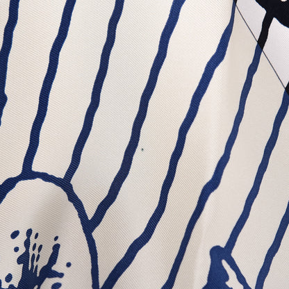Hermes Silk Geant Suite Et Poursuite Scarf 140 Marine Blanc Ciel 7 of 7