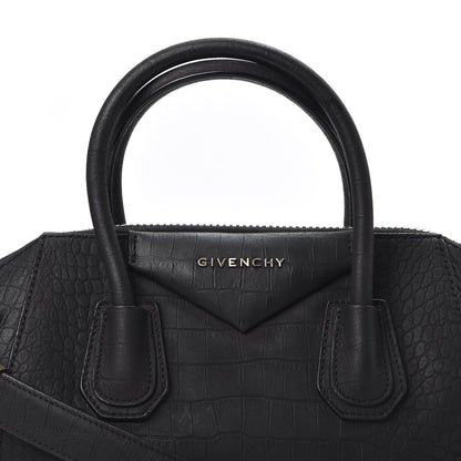 Givenchy Nubuck Crocodile Embossed Medium Antigona Black 9 of 9