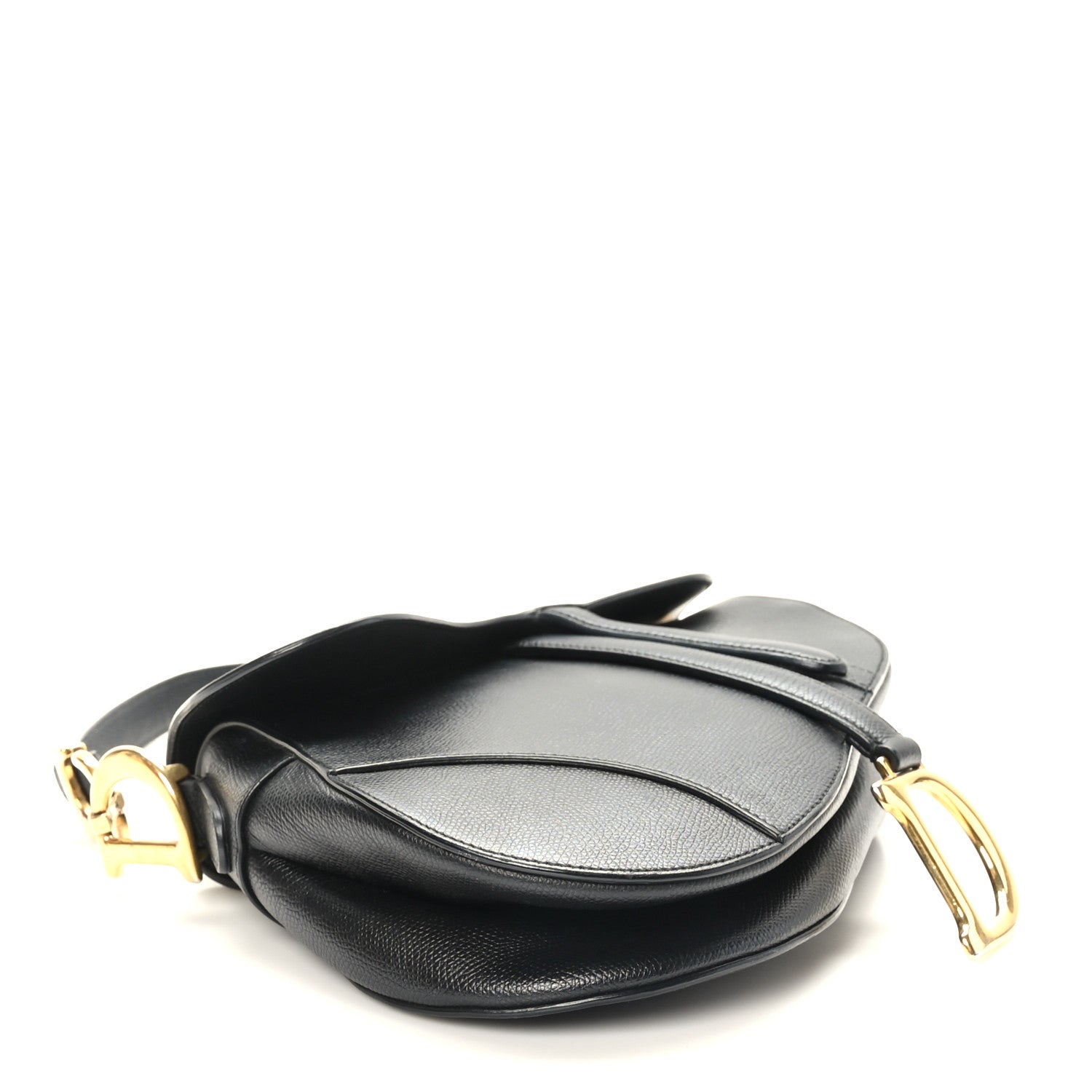 Christian Dior Grained Calfskin Saddle Bag Black 4 of 9