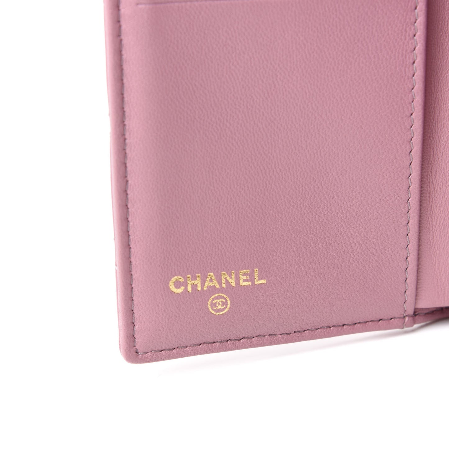 Lambskin Quilted Flap Wallet Light Purple
