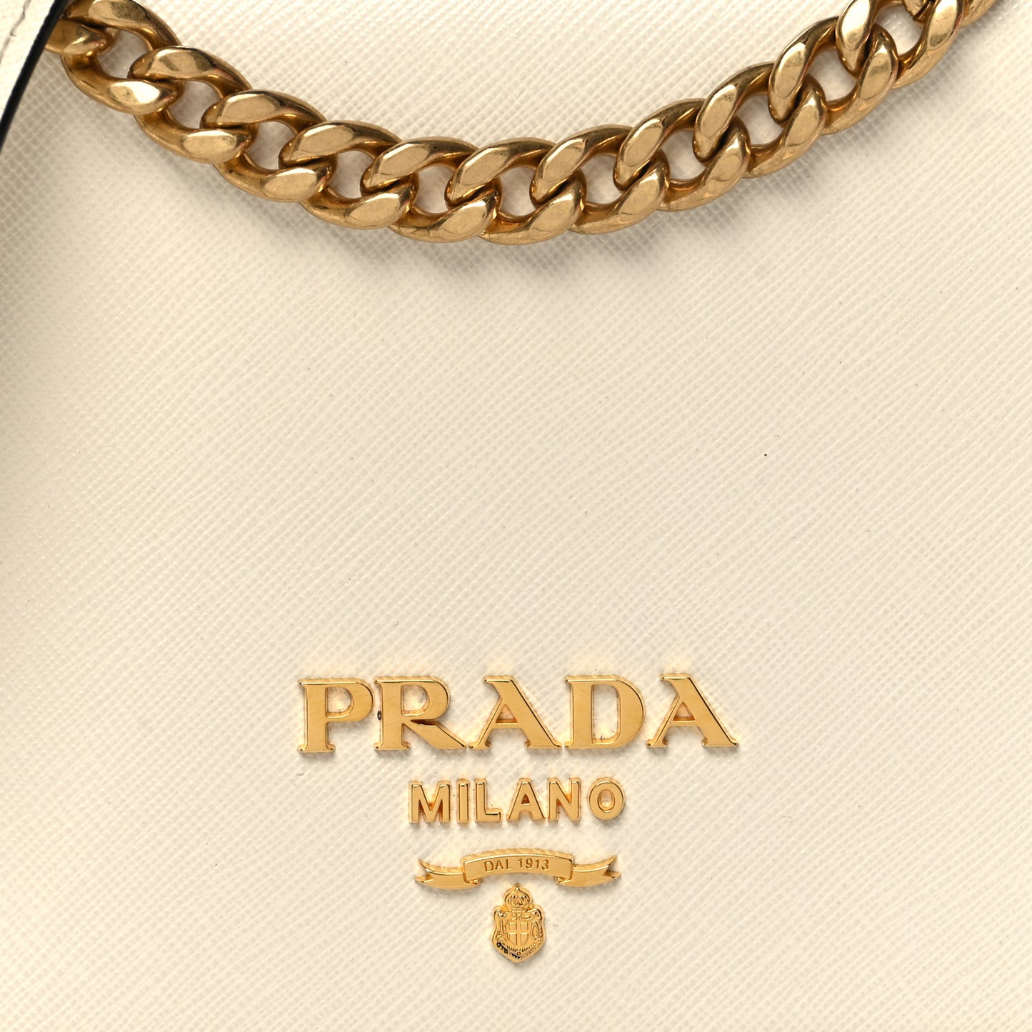 Saffiano Chain Shoulder Bag White