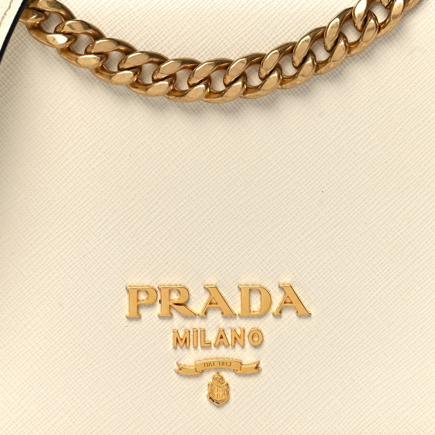 Prada Saffiano Chain Shoulder Bag White 7 of 10