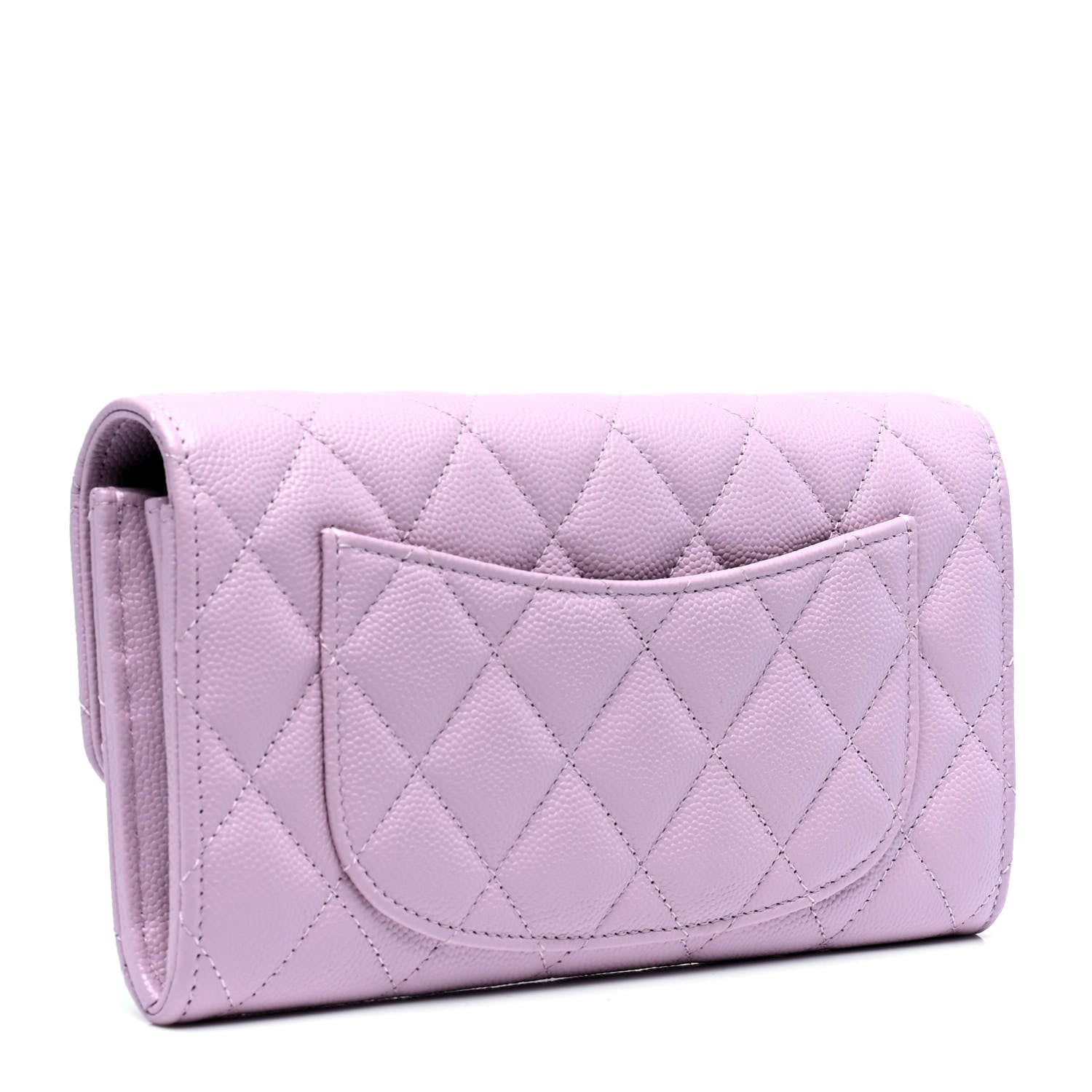 Chanel Caviar Quilted Large Gusset Flap Wallet Light Pink 2 of 5